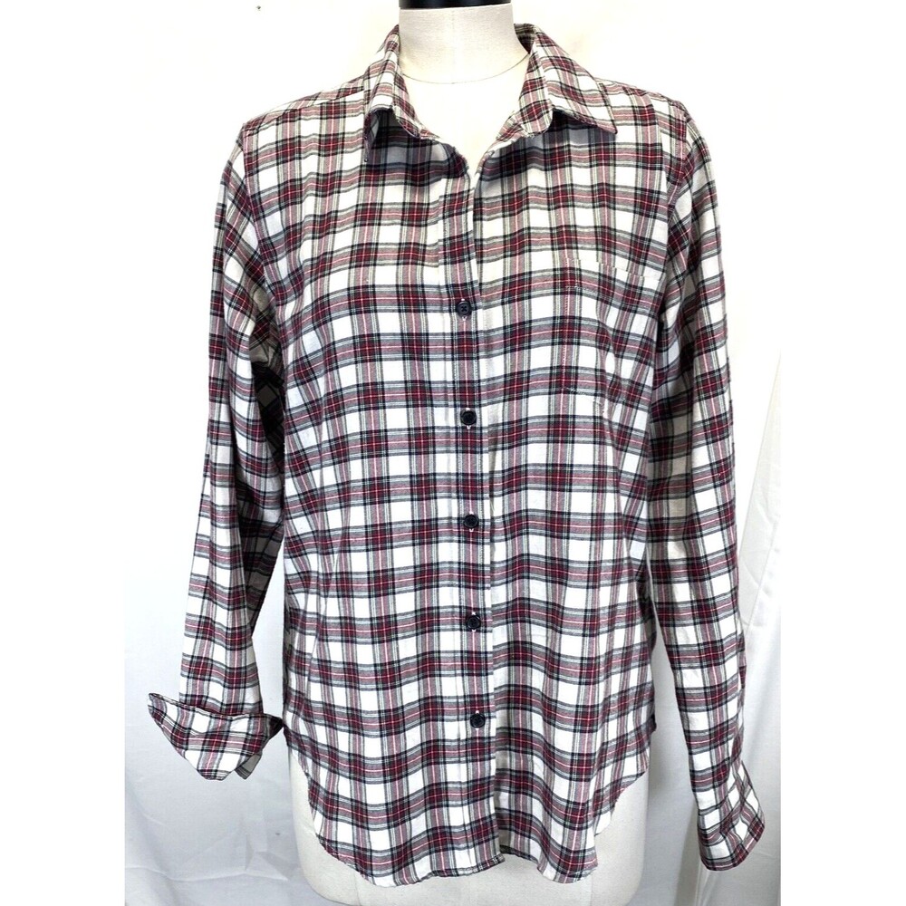 Pendleton Shirt Womens Sz L Long Sleeve Button Up Cotton Tartan Scottish Plaid